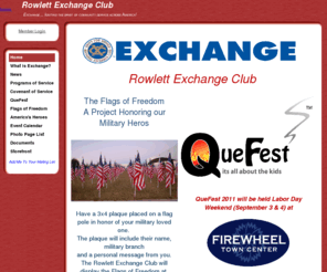 quefest.org: Home - Rowlett Exchange Club
The Rowlett Exchange Club is the Premier Service Organization in Rowlett. 