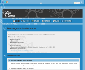 codiobert.es: CodiObert.es
Aquest lloc web és d'informació sobre el software lliure. Hi trobareu: Descàrregues, Linus Torvalds, Richard Stallman, projectes PSP, modding i perifèrics, i un llarg etc.