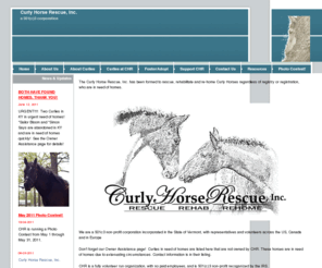 curlyrescue.com: Curly Horse Rescue, Inc. - a 501(c)3 corporation
Providing rescue and support to Curly Horses in need