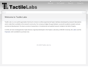 tactilelabs.com: Welcome to Tactile Labs | Tactile Labs Inc.
