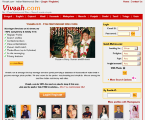 vivaah.com: Vivaah - Free Matrimonial Sites, Indian Matrimonials, Matrimony, Marriage Services
Matrimonial Sites India- Matrimony - Marriage Services Provider - Vivaah.com. Add your matrimonials profile now to contact and message partners for FREE!!