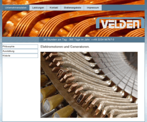 elektromotoren-zentrum.com: Unternehmensdaten - Velden GmbH
Velden GmbH, Instandsetzung von elektrischen Maschinen