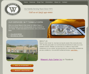 weaverautobody.com: Weavers Auto Center - Home
Weaver's Auto Center Inc. Mechanical and Collision Repair serving the Shawnee, KS area since 1975.