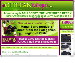 wholesalemaqui.com: Wholesale Maqui Berry: Maqui Super Berry,  Maqui Weight Loss, Freeze Dried Maqui
Largest provider of wholesale maqui berry.  All natural (not from concentrate) water soluble freeze dried maqui berry powder straight from Chile.