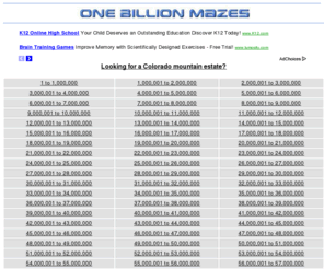 onebillionmazes.com: Exactly One Billion Mazes to Solve
One Billion Mazes to Solve