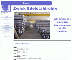 zwick-edelstahl.de: Zwick Edelstahlrohre
Zwick-Edelstahlrohre Handel mit Vierkantrohre, Rundrohre, Flachstahl, Rundstahl, Winkelstahl, Pyrometerschutzrohre