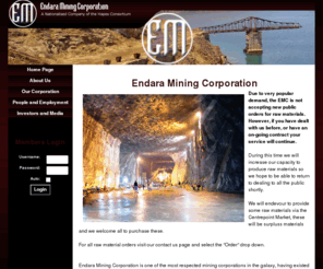 endaramining.com: Endara Mining Corporation - Home
Star Wars Combine Faction Endara Mining Corporations Home