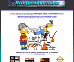 rangerboots.biz: Ranger Pac Boots, XtraTuf Boots, NEOS Overshoes, Ladybug Clogs - From Rangerboots.biz
Ranger Boots, XtraTuf Boots, NEOS Overshoes, Muck Boots, and Superlite Boots. Boots and shoes for men, women, and children. For gardening, hunting, fishing, camping, hiking, and work.