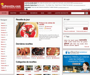 tarecette.com: Home sur tarecette.com
Accueil recette tarecette.com