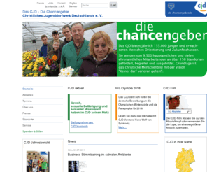 die-chancengeber.com: CJD Zentrale - CJD - die Chancengeber
Das Christliche Jugenddorfwerk Deutschlands e. V. (CJD - die Chancengeber) bietet jungen und erwachsenen Menschen Förderung, Begleitung und Ausbildung an mehr als 150 Standorten an.