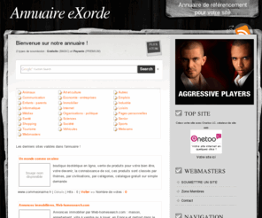 exorde.ch: Annuaire eXorde
Annuaire de référencement pour votre site 