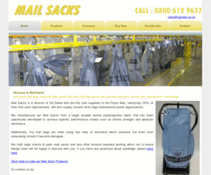 mail-sacks.co.uk: Mail Sacks - Sole Suppliers to Royal Mail - Plain Mail Bags and Sacks in Stock
Mail Sacks are the sole suppliers to Royal Mail for all their Mail Bag requirements. We STOCK large quantities of PLAIN MAIL SACKS.