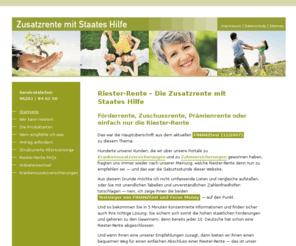 riester-fuer-jeden.de: Riester für Jeden - Riester-Rente: Zusatzrente mit Staates Hilfe
Die Riester-Rente, die Zusatzrente mit Staates Hilfe. Bei Riester für Jeden werden zwei Riesterrenten-Produkte vorgestellt.