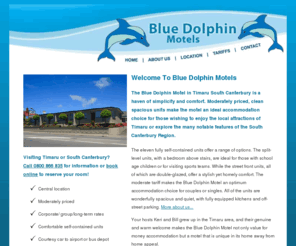 bluedolphin.co.nz: Blue Dolphin Motel Accommodation Timaru | Home
Welcome to the Blue Dolphin Motel accomodation in Timaru, South Canterbury. 11 self-contained units ideal for those with school age children or for visiting sports teams. While the street front units, all of which are double-glazed. Your hosts Keri and Bill grew up in the Timaru area, and their genuine and warm welcome makes the Blue Dolphin Motel not only value for money accommodation but a motel that is unique in its home away from home appeal.