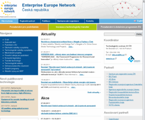 een.cz: Enterprise Europe Network Česká republika
Enterprise Europe Network v ČR je síť na podporu malého a středního podnikání. Poskytujeme informace o podnikání na evropském trhu, o dotacích. Nabízíme většinou bezplatné služby při technologických transferech, inovačním podnikání a v právních otázkách.