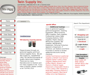 twinsupply.com: Janitorial Supplies - Food Service - Office Supplies - Party Supplies - Restaurant Cutlery - Pizza Supplies - Twin Supply
Janitorial Supplies - Office Supplies -Food Service Supplies and Catering Supplies Equipment and Party Supplies and Janitorial Supplies Shop for Pizza Supplies - Coffee Urns Makers and Professional Cutlery for Restaurant | Office