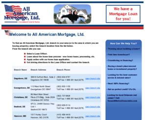 allamericanmortgageltd.com: All American Mortgage, Ltd. offers residential mortgages in Delaware.
All American Mortgage, Ltd. offers residential mortgages, home loans, and re-financing in Delaware.