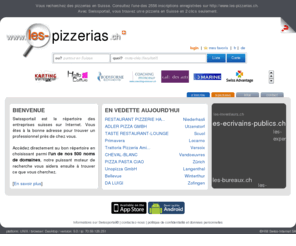 les-pizzerias.ch: Les pizzerias en Suisse - Swissportail, l'information en 2 clics!
pizzerias en Suisse sont sur Swissportail, l'information en 2 clics!