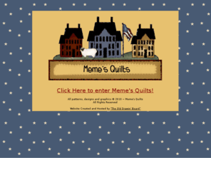 memesquilts.com: Meme's Quilts-Primitive Doll, Quilt and Stitchery Patterns
Welcome to Meme's Quilts! Adorable stitchery and quilt patterns for crafters who are looking for a unique project or gift.