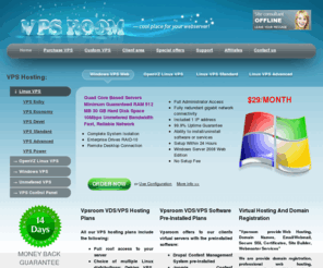 vpsroom.com: VPS Hosting - Virtual Private Servers - VPSRoom
VPSRoom provider High Quality and Affordable VPS Hosting and Virtual Private Hosting Solutions.The best priced VPS Hosting plans and great customer service. All VPS hosting plans include easy to use VPS control panel,fully redjundant gigabit network,fast servers.Unmetered VPS Hosting.