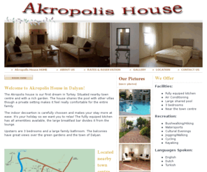 akropolishouse.com: Akropolis House website - Dalyan
Book online safely at Akropolis House - Dalyan