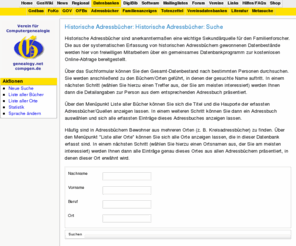 adressbuecher.net: Historische Adressbücher: 
    
      Suche
