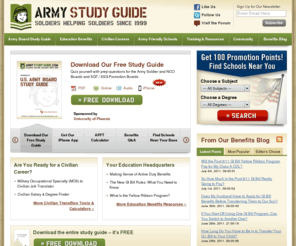 audiostudyguide.info: ArmyStudyGuide.com - A FREE Online and Audio Army Board Study Guide for U.S. Army Promotion Boards and Soldier / NCO Boards. ...
A FREE Online and Audio Army Board Study Guide for U.S. Army Promotion Boards and Soldier / NCO Boards. This site is maintained by Soldiers helping Soldiers since 1999