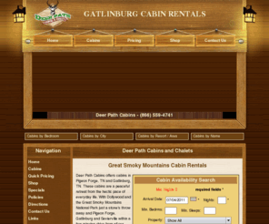 deerpathcabinsgatlinburg.com: Smoky Mountain Cabin Rentals in Pigeon Forge, TN - Luxury Tennessee Rental Cabins near Dollywood
Gatlinburg cabin rentals in the Smoky Mountains with cabins near Dollywood