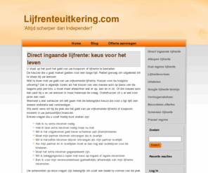 lijfrenteuitkering.com: Direct ingaande lijfrente: keus voor het leven
Direct ingaande lijfrente: keus voor het leven