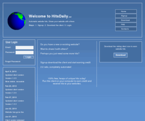 hitsdaily.net: Free website hits! Share your website with others
