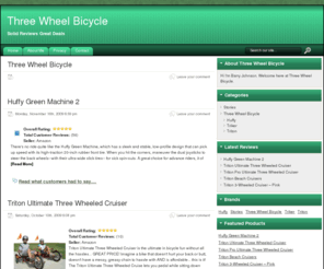 threewheelbicycle.net: Three Wheel Bicycle
It has never been easier to find reviews and deals for your next three wheel bicycle.