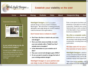 websightdesigns.net: WebSight Designs - Web Design - Kirkland, Redmond, Bellevue, Seattle
WebSight Designs is a small web design company specializing in personalized web page design for small businesses.