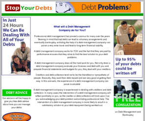 stop-your-debts.com: What will a Debt Management Company do for you? - Settlements
Paying off debts with a smaller final settlement. Debt management companies. What will they do for you? 