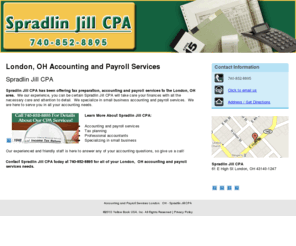 jillspradlinaccountant.com: Accounting and Payroll Services London,  OH - Spradlin Jill CPA
Spradlin Jill CPA provides tax preparation, accounting and payroll services to London,  OH. Call 740-852-8895 for details about our services.