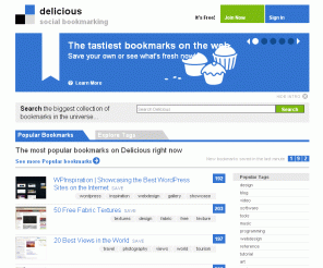 icio.us: Delicious
Keep, share, and discover the best of the Web using Delicious, the world&#039;s leading social bookmarking service.