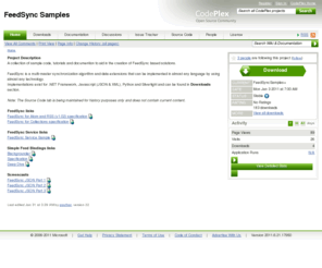 feedsync.org: FeedSync Samples
A collection of sample code, tutorials and documention to aid in the creation of FeedSync based solutions.

FeedSync is a multi-master synchronization algorithm and data extensions that can be implemented in almost any language by using almost any technology.