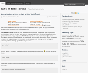 rubytr.com: Ruby on Rails Türkiye
Ruby On Rails framework'ü hakında her şey. Türkçe dökümanlar, kaynaklar ve örnek projeler.
