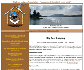 bigbearlodging.com: Big Bear Lodging Association Big Bear cabin,Big Bear lodging,Big Bear hotel,Big Bear Lake
Big Bear Lodging Association offers the finest in hotel aqnd cabin lodging in Big Bear Lake, California. Find Big Bear lodging to meet your vacation needs anytime of the year in Big Bear Lake, California.