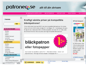 patroner.com: Bläckpatroner, färgpatroner, fotopapper, lasertoners & tonerkassetter för HP, Canon, Lexmark & Epson - Patroner.se
Välkommen till Patroner.se. Vi erbjuder ett komplett sortiment av bläckpatroner, färgpatroner, fotopapper, lasertoners & tonerkassetter till skrivare från HP, Canon, Lexmark och Epson. Besök vår butik och lägg din beställning redan idag