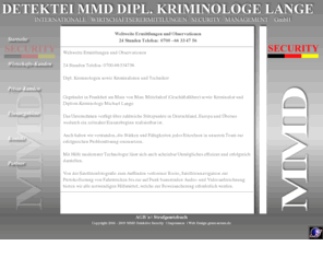 mmd-security.com: DETEKTEI MMD DIPL. KRIMINOLOGE LANGE INTERNATIONALE WIRTSCHAFTSERMITTLUNGEN-SECURITY-MANAGEMANT GmbH
