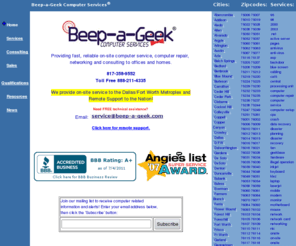 beep-a-geek.org: Beep-a-Geek Computer Services: Home Page
Providing fast, reliable on-site computer services and consulting to offices and homes.