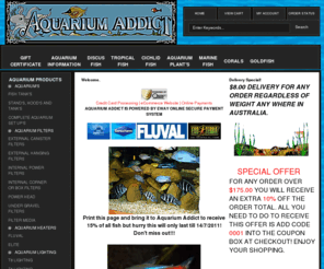 aquarium-addict-shop.com: Aquarium Addict - Great Aquarium Products.
aquarium addict shop is a online shop for all your aquarium needs cold water, tropical and marine.