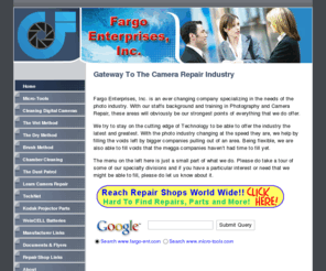 fargo-ent.com: Fargo Enterprises, Inc. - Home
Fargo Enterprises, Inc. is The Gateway to the Camera Repair Industry.