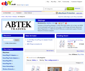 netplug.net: Abtek items - Get great deals on HomePlug pass-through, HomePlug plug through items on eBay.co.uk Shops!
Buy items at low prices. Sign up with eBay.co.uk to begin buying and selling items online.