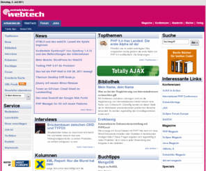 xmlmagazin.info: WebTech - News, Topthemen, Interviews und Buchtipps
Die WebTech Zone von Entwickler.de bietet täglich aktuelle News, Top-Stories, Experten-Interviews sowie Bücher zum Thema Web Entwicklung.