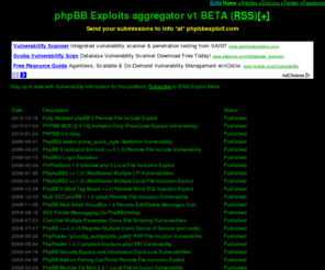 phpbbexploit.com: phpBB Exploit - database of phpBB exploits
Database of phpBB exploits