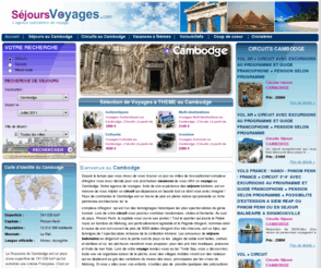 sejoursvoyagescambodge.com: Voyages au Cambodge : Circuits culturels et sejours Balneaires au Cambodge
Un voyage au Cambodge sera assurément sous le signe de la culture. Nos séjours et circuits au Cambodge vous conduiront notamment au très célèbre temple d'Angkor. Retrouvez également les infos pratiques pour partir au Cambodge et nos offres spéciales
