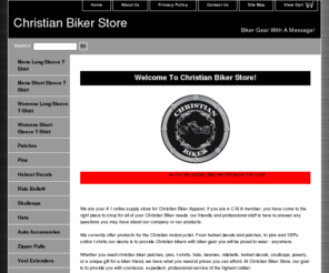 christianbikerstore.com: Christian, Biker, Wear, Motorcycle,  T-shirts, Patches, Pins
Christian bikers need biker t-shirts with a message! Look no further... we offer Christian t shirts, hats, ride bells, skullcaps and helmet decals. Our T-shirts would be ideal for any C.M.A member.
