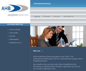 haussmann-beratung.com: Haußmann Beratung - Über uns
AHB Haußmann Beratung Ditzingen gibt es seit 2002. Die systemische Sichtweise auf ein Unternehmen prägt unsere Vorgehensweise!

Sie erhalten bei uns eine sehr hohe Qualität bei der Beratung zu absolut fairen Preisen. Sprechen Sie uns an, Sie werden begeistert sein. 
