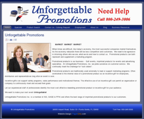 unforgettablepromotions.com: Unforgettable Promotions, Cost Effective Promotional Products and Premiums
Promotional products are traditionally used externally to lead or support marketing programs. Often overlooked is the internal value of a promotional product as an incentive gift for employees, distributors and representatives.